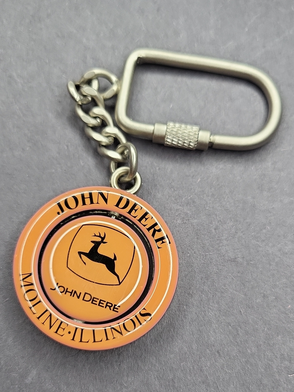 John Deere Gold and Orange Keychain